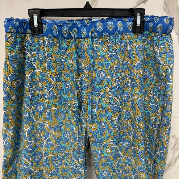Sundance Blue/Yellow Pajama Leia Pants Floral Stretch Waist Size Medium - Picture 2 of 6